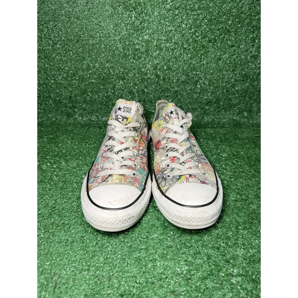 Vintage Converse Mens 8 Womens 10 Colorful Graffiti AOP Skate Shoes Y2K Sneakers